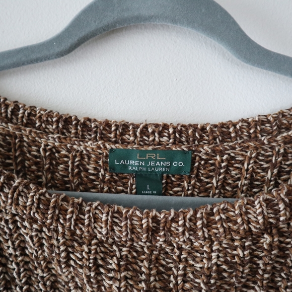 LRL Lauren Jeans Co Ralph Lauren Brown Knit Sweater - Picture 4 of 9
